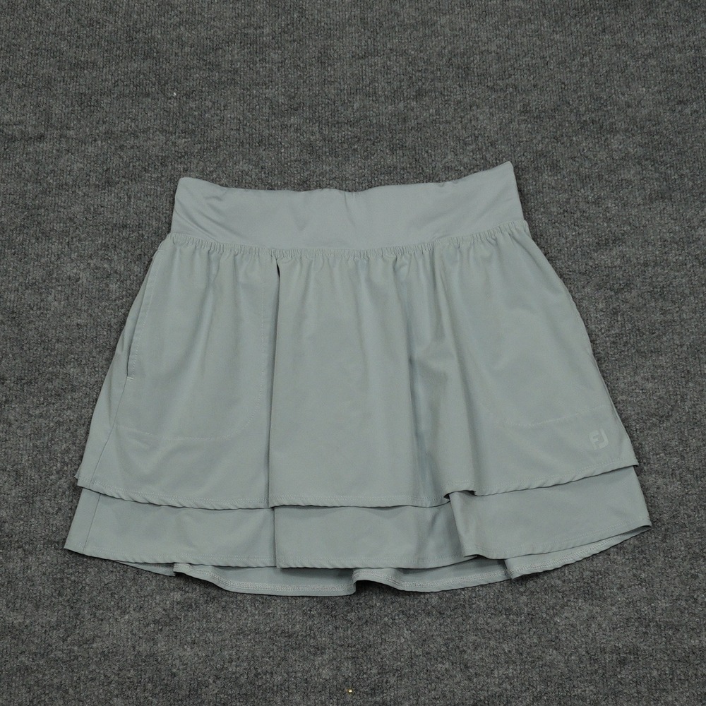 FootJoy Skort Womens Medium Gray Tiered Ruffle Hem Stretch Golf Athletic